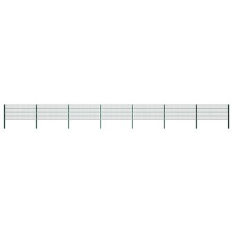 Schuttingpaneel met palen 11,9x0,8 m ijzer groen 1