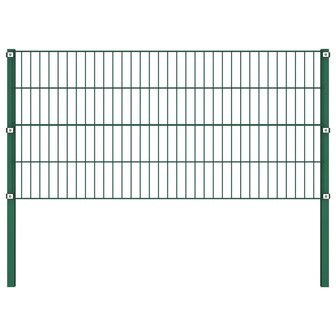 Schuttingpaneel met palen 11,9x0,8 m ijzer groen 2