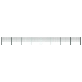Schuttingpaneel met palen 13,6x0,8 m ijzer groen 1