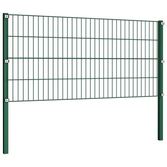 Schuttingpaneel met palen 17x0,8 m ijzer groen 3