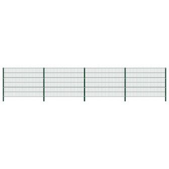 Schuttingpaneel met palen 6,8x1,2 m ijzer groen 1