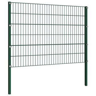 Schuttingpaneel met palen 6,8x1,2 m ijzer groen 3