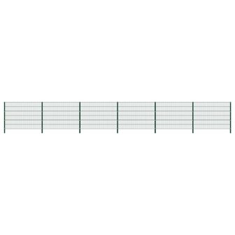 Schuttingpaneel met palen 10,2x1,2 m ijzer groen 1