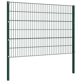 Schuttingpaneel met palen 10,2x1,2 m ijzer groen 3
