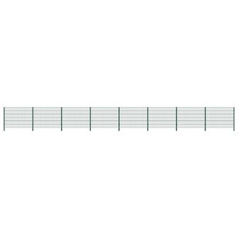 Schuttingpaneel met palen 13,6x1,2 m ijzer groen 1