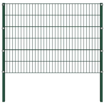 Schuttingpaneel met palen 13,6x1,2 m ijzer groen 2