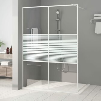 Inloopdouchewand 140x195 cm transparant ESG-glas wit 1
