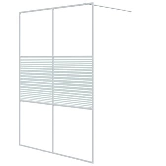 Inloopdouchewand 140x195 cm transparant ESG-glas wit 2