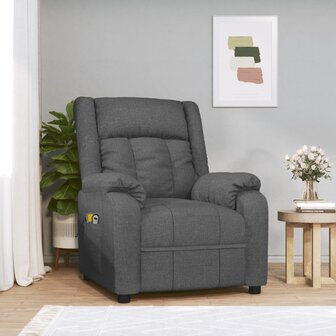 Massagestoel elektrisch stof donkergrijs 1