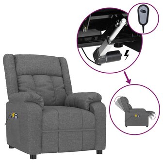 Massagestoel elektrisch stof donkergrijs 2