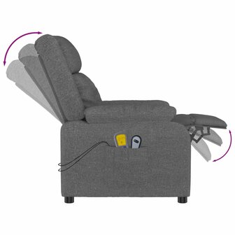 Massagestoel elektrisch stof donkergrijs 7