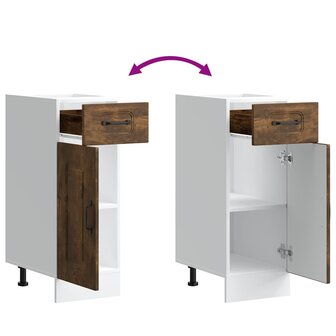 Keuken onderkast Kalmar bewerkt hout gerookt eikenkleurig 8