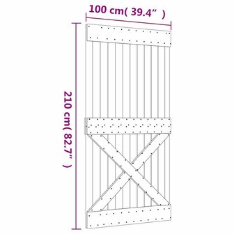 Deur NARVIK 100x210 cm massief grenenhout 9