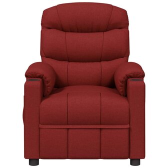 Massagestoel elektrisch stof wijnrood 3