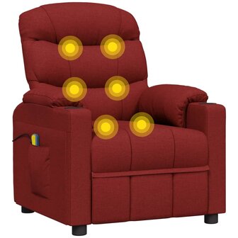 Massagestoel elektrisch stof wijnrood 7