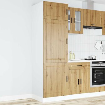 Keukenkast Porto bewerkt hout artisanaal eikenkleur 1