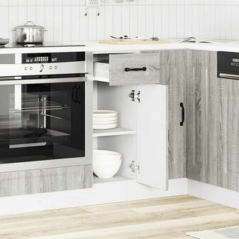 Keuken onderkast Kalmar bewerkt hout grijs sonoma eiken 3
