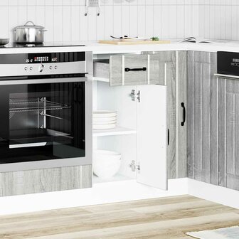 Keuken onderkast Lucca bewerkt hout grijs sonoma eikenkleur 2