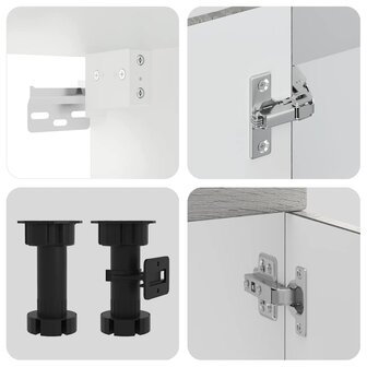 7-delige Keukenkastenset Kalmar bewerkt hout grijs sonoma eiken 7