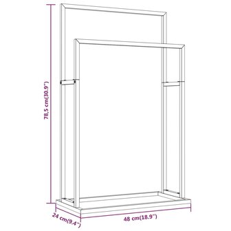 Handdoekenrek vrijstaand 48x24x78,5 cm ijzer goudkleurig 7