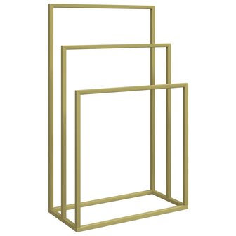 Handdoekenrek vrijstaand 48x24x79 cm ijzer goudkleurig 2