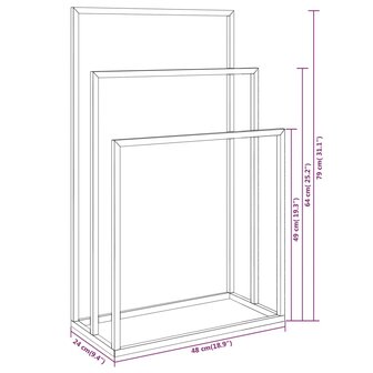 Handdoekenrek vrijstaand 48x24x79 cm ijzer goudkleurig 7