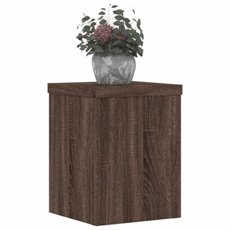 Plantenstandaards 2 st 15x15x20 cm bewerkt hout bruin eiken 3