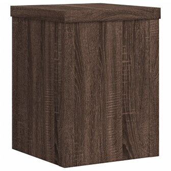 Plantenstandaards 2 st 15x15x20 cm bewerkt hout bruin eiken 7