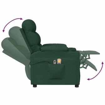 Massagestoel elektrisch verstelbaar stof donkergroen 7