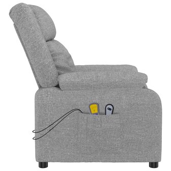 Massagestoel elektrisch stof lichtgrijs 5