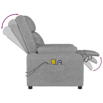 Massagestoel elektrisch stof lichtgrijs 7