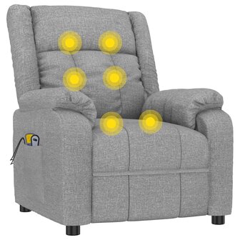 Massagestoel elektrisch stof lichtgrijs 8