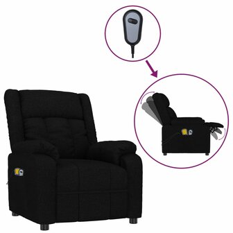 Massagestoel elektrisch stof zwart 2