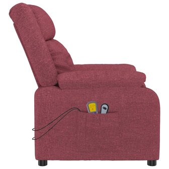 Massagestoel elektrisch stof wijnrood 5