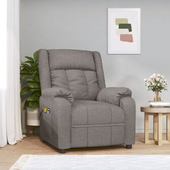 Massagestoel elektrisch stof taupe 1