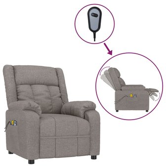 Massagestoel elektrisch stof taupe 2