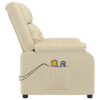 Massagestoel elektrisch stof cr&egrave;mekleurig 5