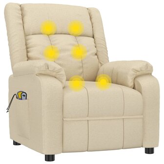 Massagestoel elektrisch stof cr&egrave;mekleurig 8