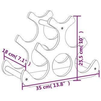 Wijnrek voor 6 flessen 35x18x25,5 cm bamboe 7