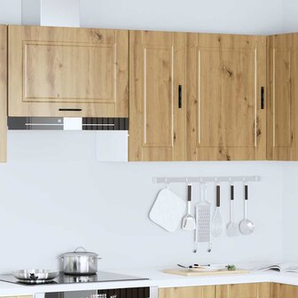 Keukenwandkast Porto bewerkt hout artisanaal eikenkleur 3