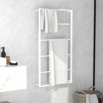 Handdoekenrek 60x10x116 cm staal wit 1