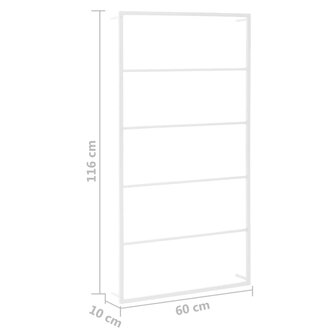 Handdoekenrek 60x10x116 cm staal wit 6