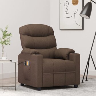 Massagestoel elektrisch verstelbaar stof bruin 1