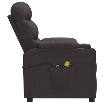 Massagestoel elektrisch verstelbaar stof donkerbruin 5