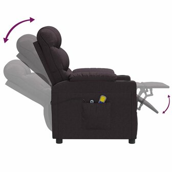 Massagestoel elektrisch verstelbaar stof donkerbruin 7