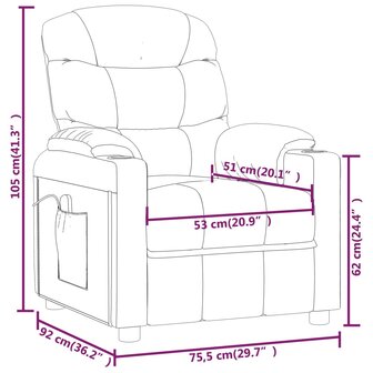 Massagestoel stof bruin 9