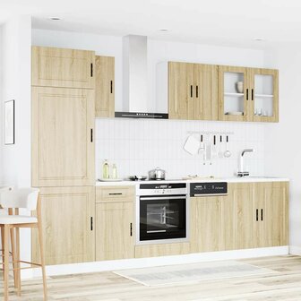 8-delige Keukenkastenset Porto bewerkt hout sonoma eikenkleur 3