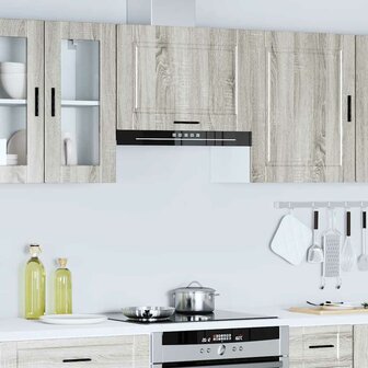 Keukenwandkast Porto bewerkt hout grijs sonoma eiken 4