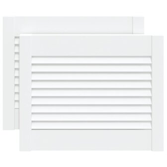 Kastdeuren met lamellen 2 st 39,5x49,4 cm grenenhout wit 2