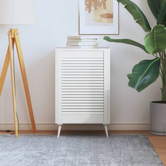 Kastdeur met lamellen 69x49,4 cm massief grenenhout wit 1